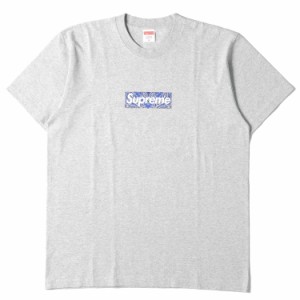 Supreme シュプリーム Tシャツ サイズ:M バンダナ ボックスロゴ クルーネック Tシャツ Bandana Box Logo Tee 19AW ヘザーグレー トップス