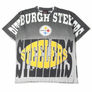 90s Pittsburgh Steelers 全面プリント クルーネック Tシャツ 90年代 ピッツバーグ・スティーラーズ NFL アメフト ホワイト L 90s - 00s 