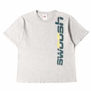 NIKE ナイキ Tシャツ サイズ:M 90s 白タグ swooshロゴ クルーネック 半袖 Tシャツ USA製 ヘザーグレー vintage ヴィンテージ トップス カ