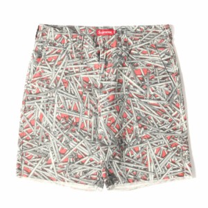 Supreme シュプリーム パンツ サイズ:32 20SS 釘柄 切りっぱなし ワーク ショーツ Nails Work Short レッド 赤 ボトムス ズボン ショート