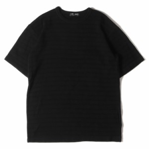COMME des GARCONS コムデギャルソン Tシャツ サイズ:S 製品染め シャドーボーダー コットン ニット クルーネック 半袖 Tシャツ HQ-T009 