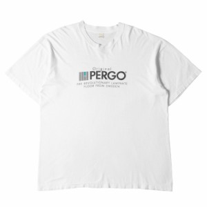 80s PERGO 企業ロゴ クルーネック 半袖 Tシャツ 90年代 SCREEN STARS スクリーンスターズ ペルゴ ホワイト 白 XL U.S.VINTAGE U.S. ヴィ