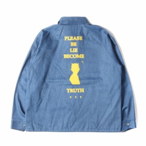 THREE FACE スリー フェイス ジャケット サイズ:L バックロゴ グラフィック デニム コーチジャケット COACH JACKET 17SS  インディゴライ