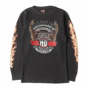 HARLEY-DAVIDSON ハーレーダビッドソン Tシャツ サイズ:M 90s HOLOUBEK イーグルエンブレム サーマル クルーネック ロングスリーブ Tシャ