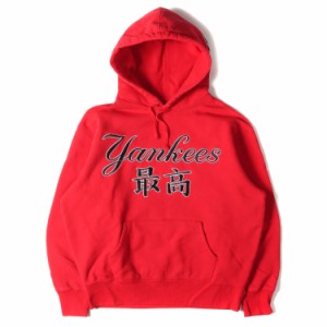 Supreme シュプリーム パーカー サイズ:S 22AW New York Yankees MLB コラボ 最高ロゴ 裏起毛 スウェットパーカー Kanji Hooded Sweatshi