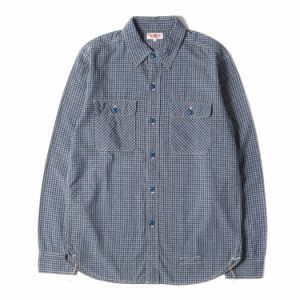 JELADO ジェラード シャツ サイズ:M 22SS 杢インディゴ ギンガム チェック ワークシャツ Unionworkers Shirt インディゴ トップス カジュ