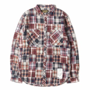 NEIGHBORHOOD ネイバーフッド シャツ サイズ:M パッチワーク チェック ネル シャツ CHIPS.PW / CE-SHIRT. LS マルチカラー トップス カジ