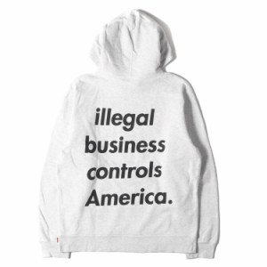 Supreme シュプリーム パーカー サイズ:XL 18SS メッセージロゴ スウェット パーカー Illegal Business Hooded Sweatshirt アッシュグレ