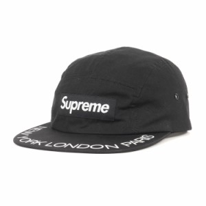 Supreme シュプリーム キャップ サイズ:FREE バイザープリント BOXロゴ キャンプキャップ Visor Print Camp Cap 18SS ブラック 黒 帽子 