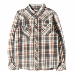 TMT ティーエムティー シャツ サイズ:L ヴィンテージ加工 チェック フランネル シャツ L/SL PREMIUM CHECK SHIRT ブラウン ターコイズ ト