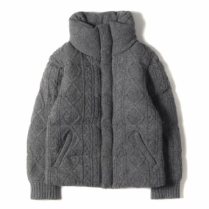 Duffer ダファー ジャケット サイズ:S ケーブル編み ウールナイロン ニット ハイネック ダウン ジャケット 247044  B10 アウター ブルゾ