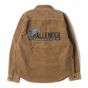 CHALLENGER チャレンジャー シャツ サイズ:M 20AW ロゴ 刺繍 コーデュロイ ワーク 長袖 シャツ L/S CORDUROY WORK SHIRT ブラウン トップ