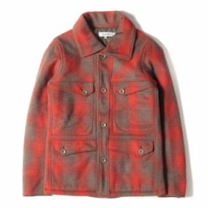 NONNATIVE ノンネイティブ ジャケット サイズ:0 チェック メルトンウール 裏地キルティング ハンティングジャケット レッド ブラウン ア