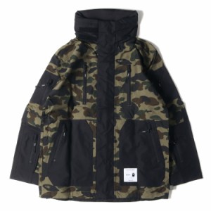 WTAPS ダブルタップス ジャケット サイズ:M 17AW A BATHING APE アベイシングエイプ フード付き 猿迷彩 ナイロン シェルパ ジャケット SH