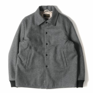 At LAST&CO アットラスト ジャケット サイズ:42 BUTCHER PRODUCTS メルトンウール スタジャン アワードジャケット Award Jacket グレー 