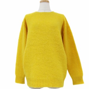 SHETLAND WOOLLEN CO. シェットランドウーレン ニット ウール セーター イエロー M プルオーバー クルーネック 長袖 シャギードッグ トッ