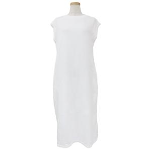 ebure エブール ワンピース ロング 裏毛 スウェット 24春夏 ホワイト 白 36(S) ノースリーブ コットン 無地 シンプル カジュアル きれいめ【レディース】【中古】【美品】【K4169】 ebure エブール ワンピース ロング 裏毛 スウェット 24春夏 ホワイト