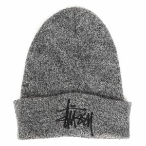 STUSSY ステューシー ニット ストックロゴ ニットキャップ ビーニー グレー 帽子 ストリート ブランド カジュアル シンプル【メンズ】【