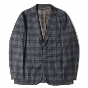 dunhill ダンヒル ジャケット サイズ:S チェック ウール カシミヤ 2B テーラード ジャケット 1DWKD0 259D00 BLGRAVIA FIT グレイッシュグ