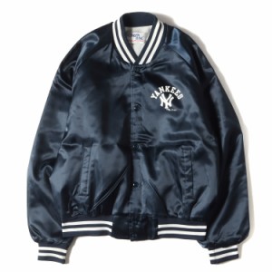 80s CHALK LINE チョークライン New York Yankees ニューヨーク・ヤンキース サテン スタジャン USA製 ネイビー 紺 サイズ:XL U.S.VINTAG