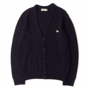 MAISON KITSUNE メゾン キツネ カーディガン サイズ:XL 19AW ワンポイント ワッペン 刺繍 ウール ニット カーディガン WOOL CARDIGAN DM0