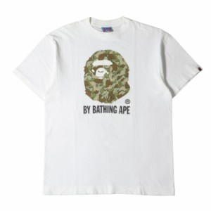 A BATHING APE ア ベイシング エイプ Tシャツ サイズ:L 00s KAWS カウズ クラウドカモ 大猿 クルーネック Tシャツ 2005年モデル ホワイト