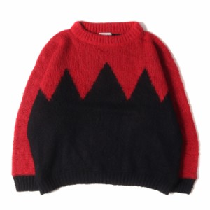 TENDERLOIN テンダーロイン ニット サイズ:L ジグザグ モヘヤ ニット クルーネック セーター T-MOHAIR CREW レッド ブラック 赤黒 トップ