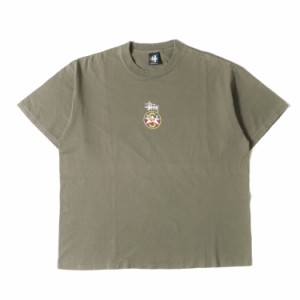 STUSSY ステューシー Tシャツ サイズ:XL 90s OLD STUSSY グラフィック クルーネック 半袖 Tシャツ USA製 カーキ 90年代 アーカイブ トッ