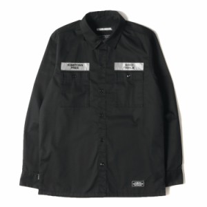 NEIGHBORHOOD ネイバーフッド シャツ サイズ:S 19AW パッチ付き T/C ワークシャツ CLASSIC WORK / EC-SHIRT. LS ブラック 黒 トップス カ