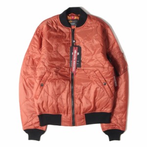 ALPHA アルファ ジャケット サイズ:M キルティング MA1 フライトジャケット MA-1 QUILTED JACKET NYLON RIPSTOP ライトオレンジ アウター