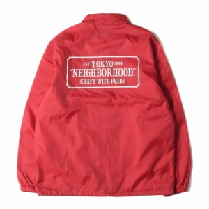NEIGHBORHOOD ネイバーフッド ジャケット サイズ:M ブランドロゴ刺繍 ナイロン コーチジャケット BROOKS / N-JKT レッド 赤 アウター ブ