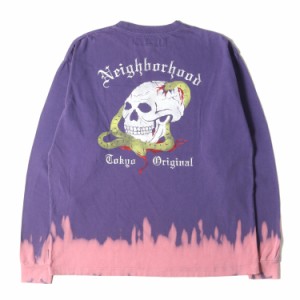 NEIGHBORHOOD ネイバーフッド Tシャツ サイズ:S 24SS サベージ加工 スカル スネーク ロングスリーブTシャツ SAVAGE CREWNECK LS パープル