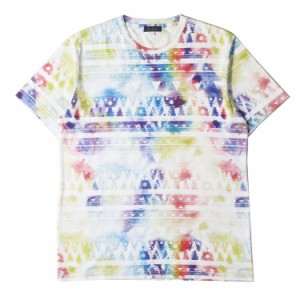 Paul Smith ポールスミス Tシャツ サイズ:L ジオメトリック グラデーション プリント 250502 299G 総柄 クルーネック 半袖 マルチカラー 