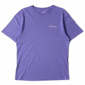 SATURDAYS SURF NYC サタデーズサーフニューヨーク Tシャツ サイズ:S ロゴ エンブロイダリー クルーネック 半袖 パープル トップス カッ