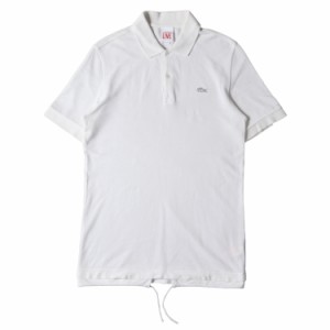 LACOSTE ラコステ ポロシャツ サイズ:XS ワニワッペン コットン鹿の子 半袖 ポロシャツ Live ワンポイント 裾 ドローコード ホワイト 白 