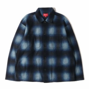 Supreme シュプリーム シャツ サイズ:L 20AW シャドウチェック フリース 長袖シャツ Shadow Plaid Fleece Shirt ブルー トップス カジュ