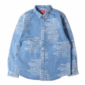 Supreme シュプリーム シャツ サイズ:S 23SS トレードマーク ジャカード デニム ボタンダウン 長袖シャツ Trademark Jacquard Denim Shir