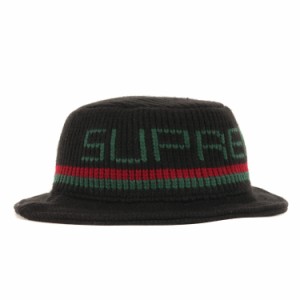 Supreme シュプリーム ハット サイズ:M/L 19AW ニット クラッシャーハット Knit Logo Crusher ブラック 黒 ブランド 帽子【メンズ】【中