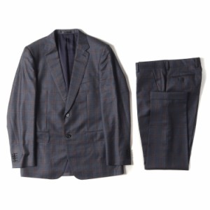 Paul Smith ポールスミス サイズ:XL DORMEUIL チェックオンチェック ウール 2B テーラードジャケット & テーパード スラックス パンツ / 