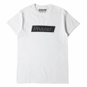 Phazer Tokyo フェイザー トーキョー Tシャツ サイズ:S ラメプリント BOXロゴ クルーネック 半袖Tシャツ ホワイト 白 トップス カットソ