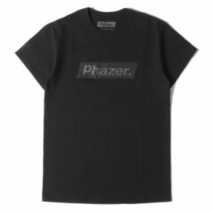 Phazer Tokyo フェイザー トーキョー Tシャツ サイズ:S ラメプリント BOXロゴ クルーネック 半袖Tシャツ ブラック 黒 トップス カットソ