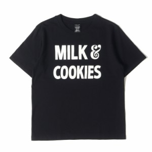 NUMBER (N)INE ナンバーナイン Tシャツ サイズ:2 復刻モデル MILK & COOKIESロゴ クルーネック 半袖Tシャツ ブラック 黒 トップス カット