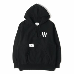 WTAPS ダブルタップス パーカー サイズ:S 20SS 発泡プリント ハーフジップ スウェットシャツ OUTRIGGER / SWEATSHIRT ブラック 黒 トップ