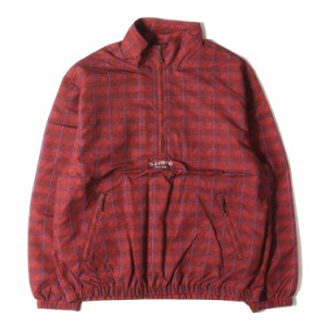 Supreme シュプリーム ジャケット サイズ:L 20SS チェック ハーフジップ プルオーバー トラックジャケット Track Half Zip Pullover レッ