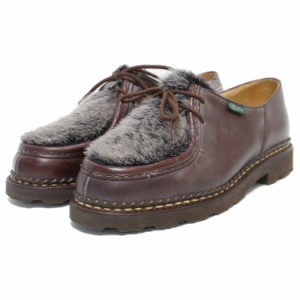 Paraboot パラブーツ チロリアンシューズ ブラウン系 40(25.0cm) MICHAEL ミカエル ミンクファー レースアップ レザー シューズ 靴 マニ