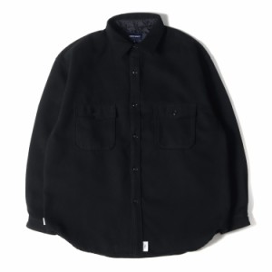 DESCENDANT ディセンダント シャツ サイズ:3 20AW Ron Herman オーバーサイズ ポリエステルメルトン ワークシャツ ブラック 黒 ロンハー