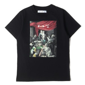 OFF-WHITE オフホワイト Tシャツ サイズ:M 20AW 絵画グラフィック クルーネック 半袖Tシャツ CARAVAGGIO PAINTING S/S SLIM T-SHIRT ブラ