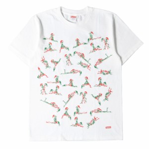 Supreme シュプリーム Tシャツ サイズ:S 17AW クリスマスモデル サンタ スカル クルーネック 半袖Tシャツ Christmas Tee ホワイト 白 ト