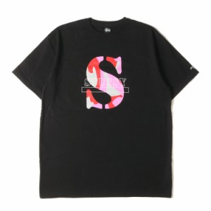 STUSSY ステューシー Tシャツ サイズ:XL ローカルカラー 上野チャプト限定 カモフラージュ Sロゴ クルーネック 半袖Tシャツ ブラック 黒 