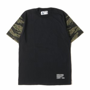 CHALLENGER チャレンジャー Tシャツ サイズ:S 20SS 袖カモフラージュ ミリタリー クルーネック 半袖Tシャツ MILITARY CUSTOM TEE ブラッ